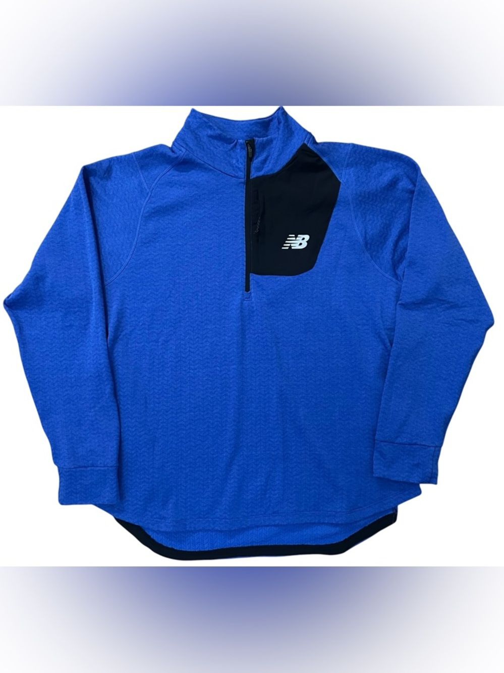 New Balance Running Quarter Zip Pullover Men’s XL Blue NB Heat Athletic Jacket